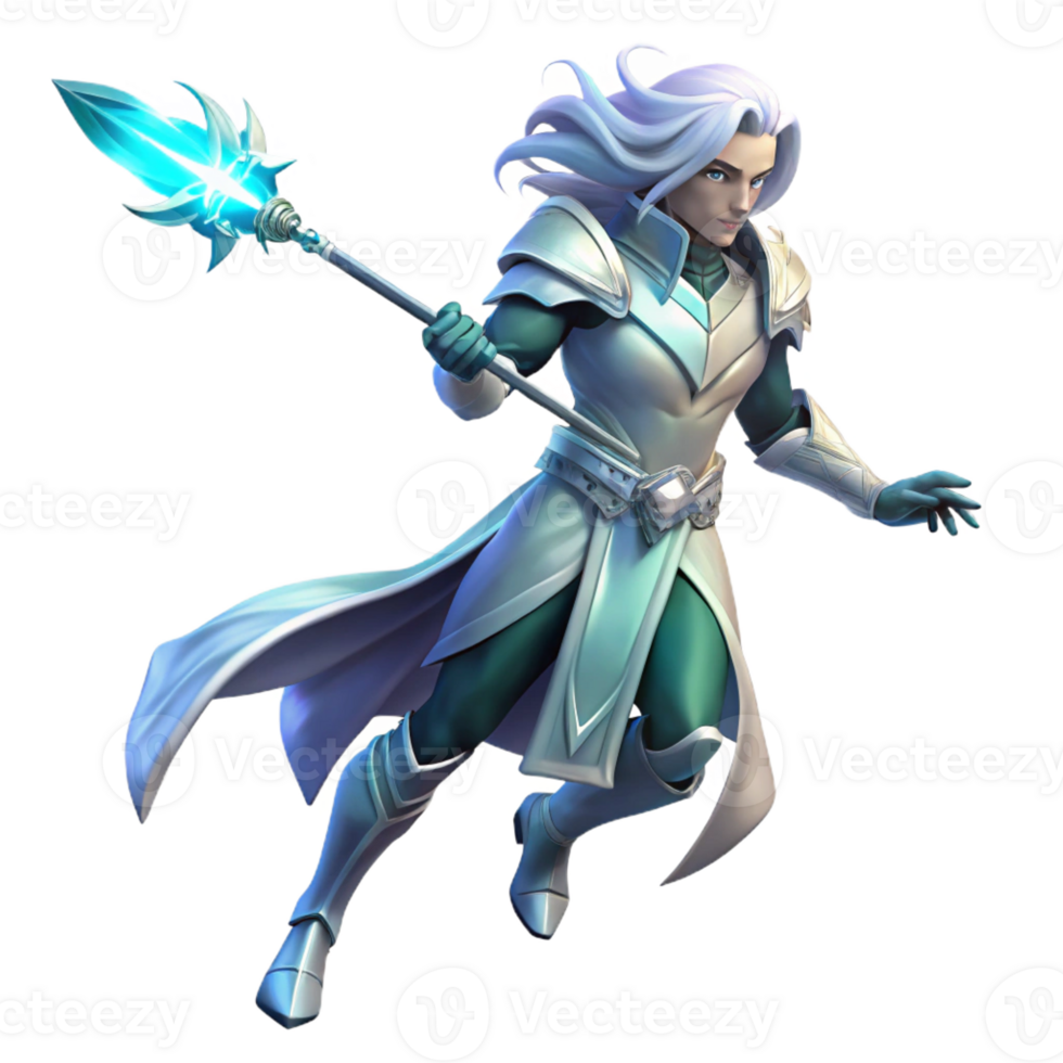beautiful traditional A Lone Ethereal Warrior with Flowing detailed png