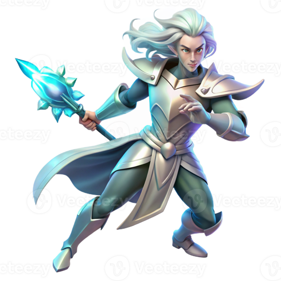 beautiful artistic A Lone Ethereal Warrior with Flowing 4K png