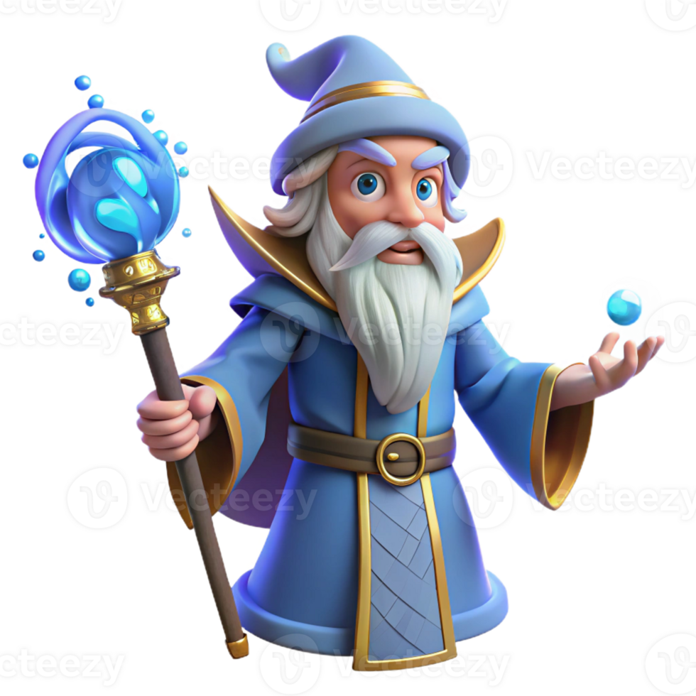stunning modern A Wise Old Wizard with a Long White Beard professional png