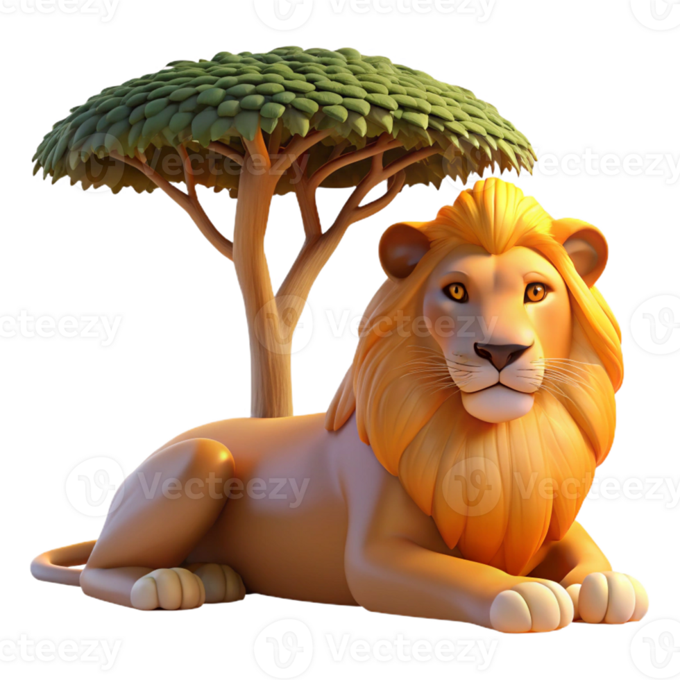 magnificent abstract A Regal Lion Resting Beneath the Shade of high quality png