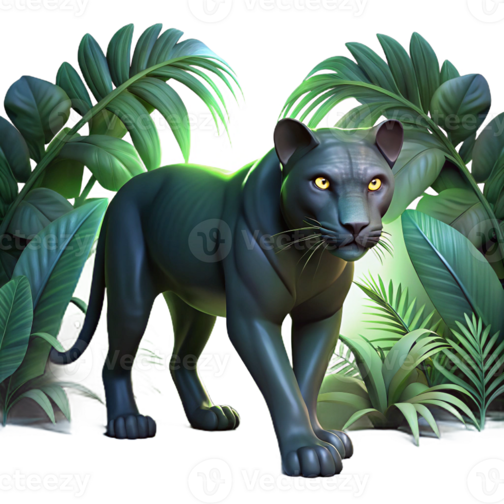 elegant abstract A Stealthy Panther Stalking Through the detailed png