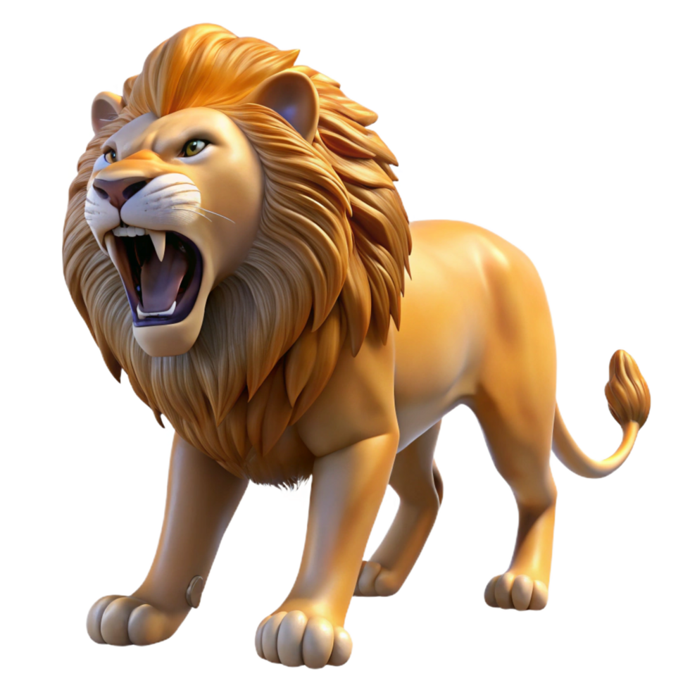 beautiful artistic A Majestic Lion Roaring Fiercely detailed png