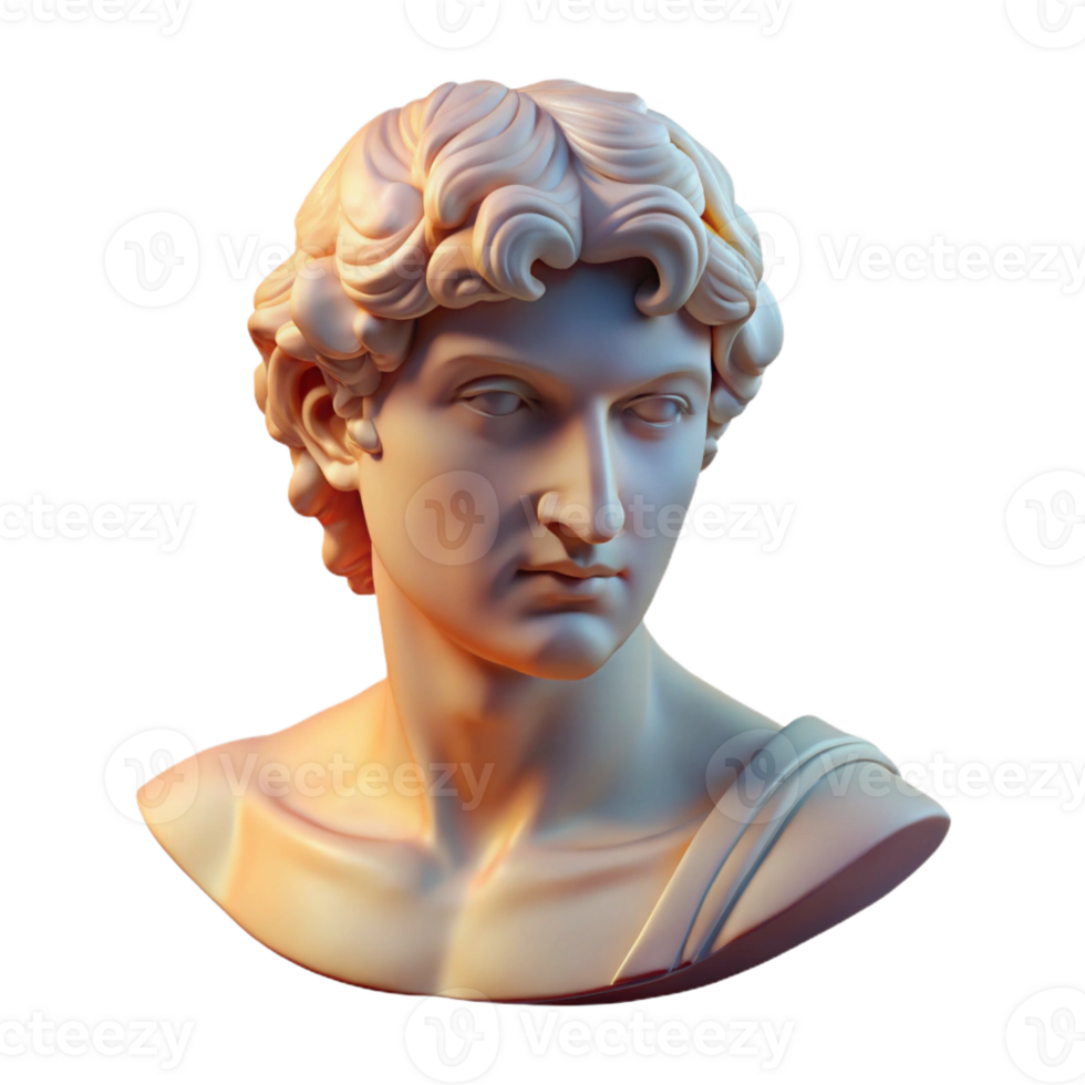 extraordinary contemporary Portrait of a Person Sculpted in Marble authentic png