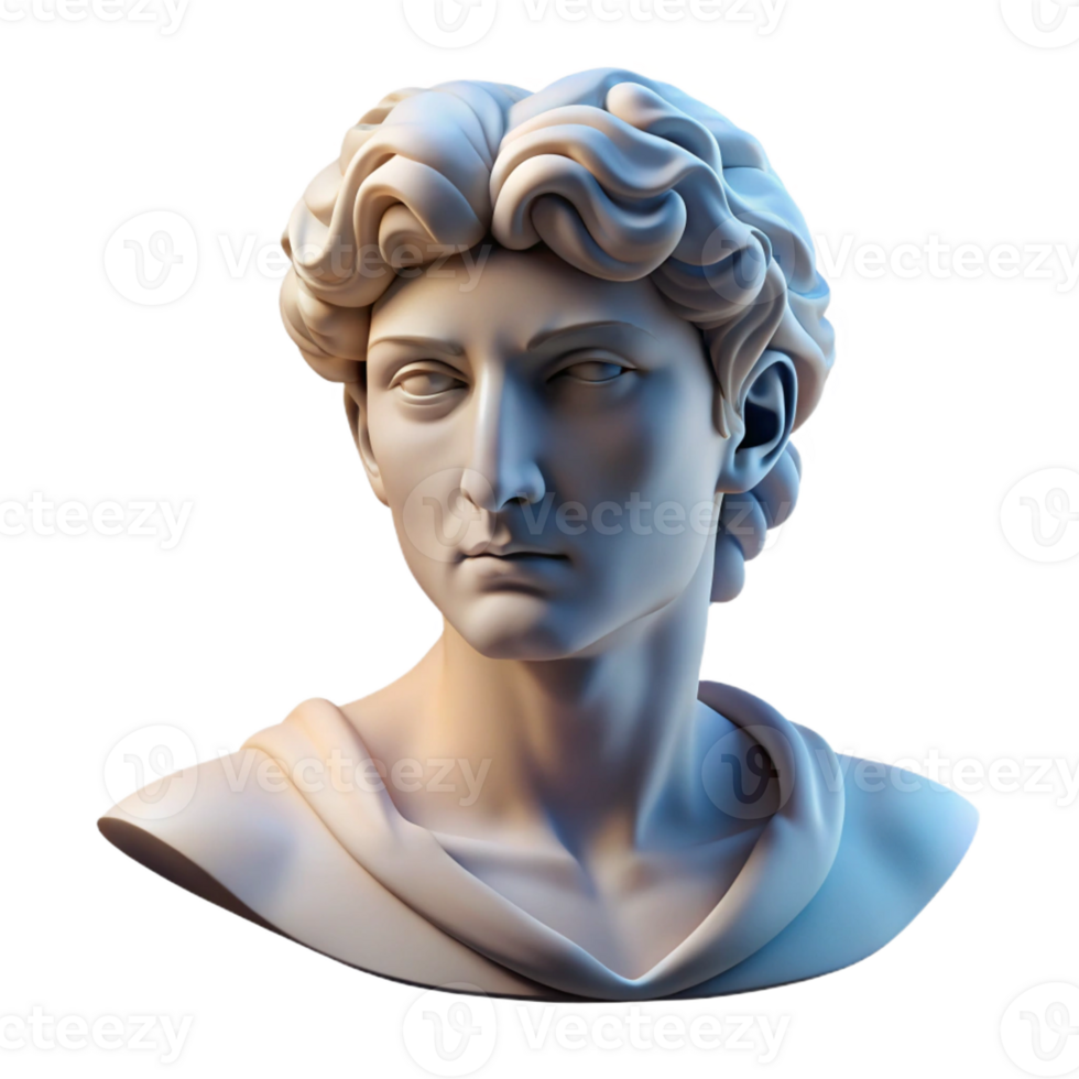 magnificent modern Portrait of a Person Sculpted in Marble genuine png