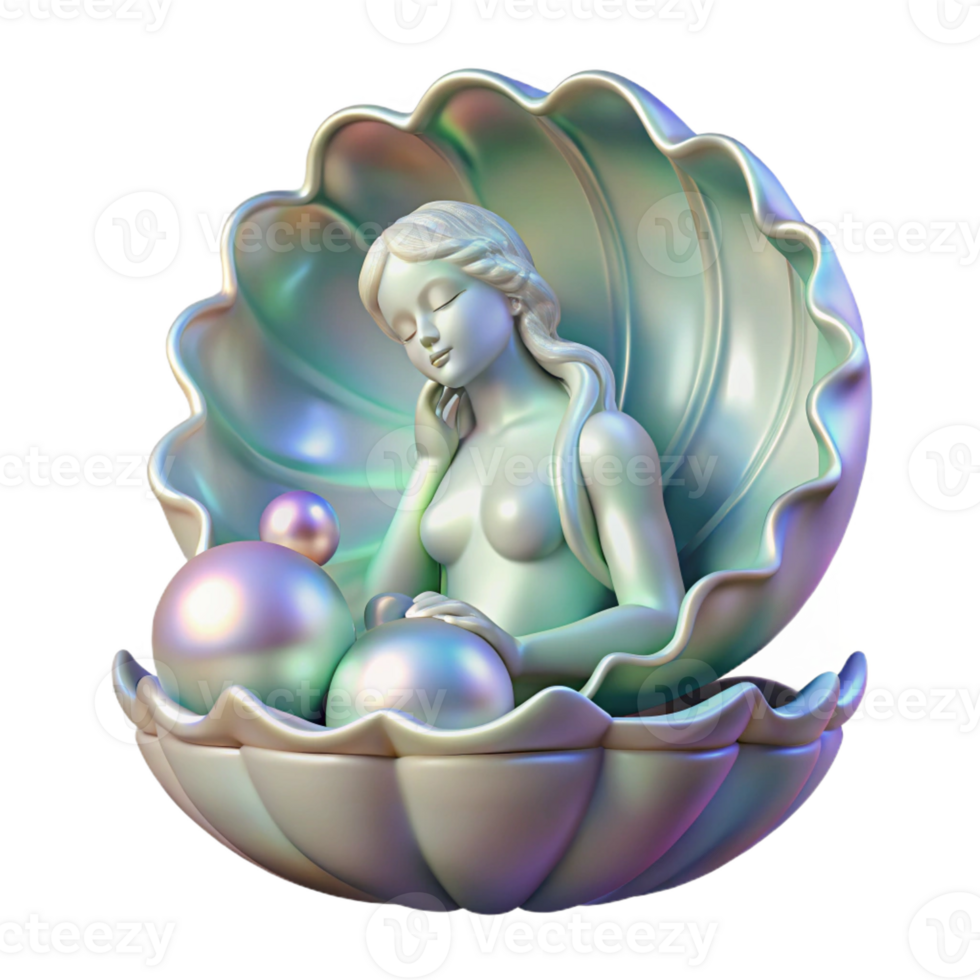 extraordinary traditional A Serene Aphrodite Emerging from a Giant 4K png