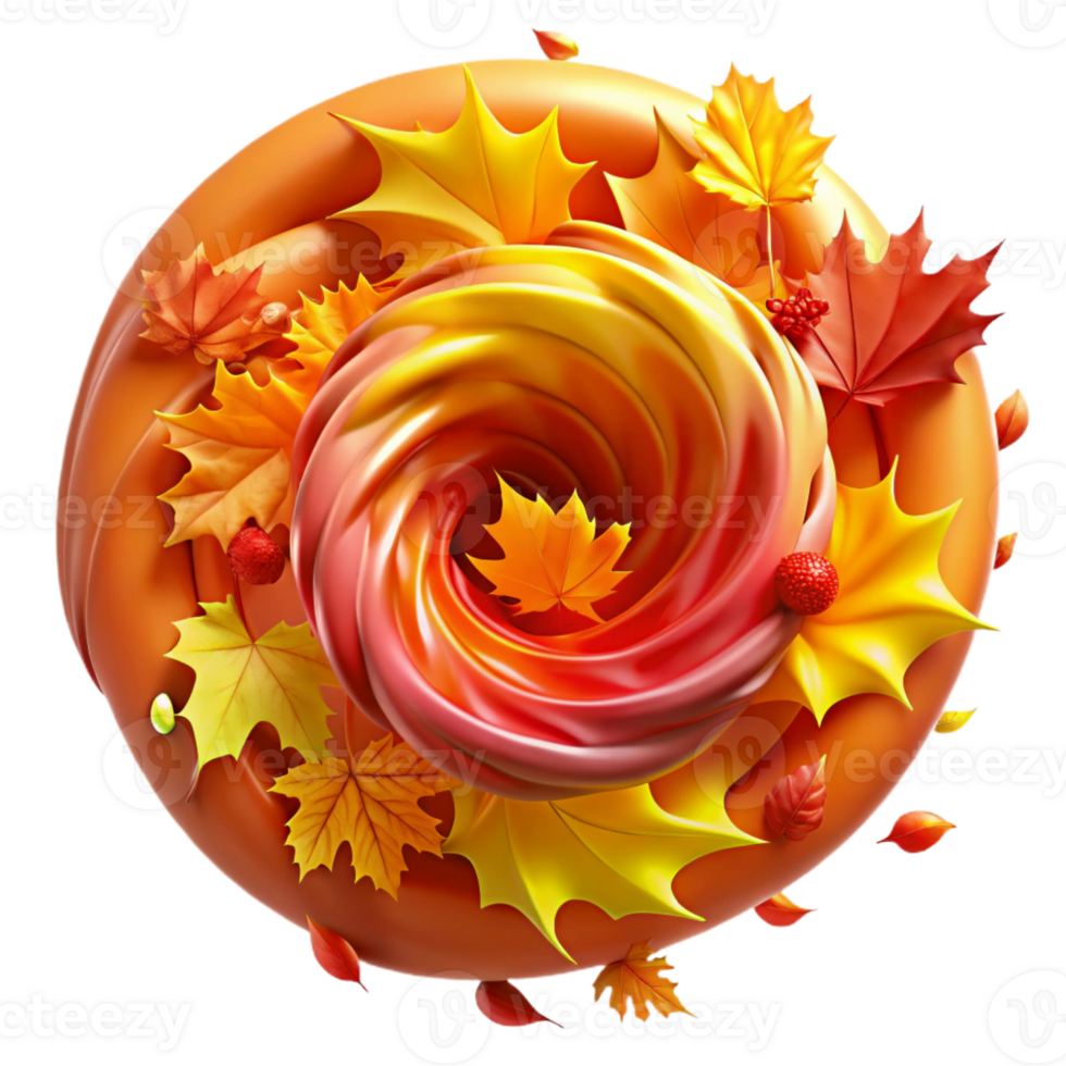 magnificent abstract A Swirling Vortex of Autumn Leaves professional png