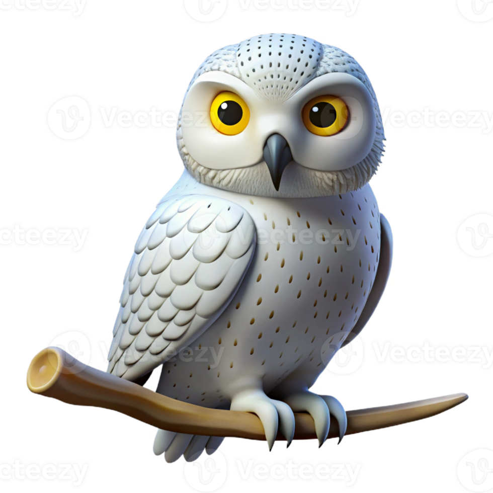 dramatic abstract A Snowy Owl Perched on a Bare Branch genuine png