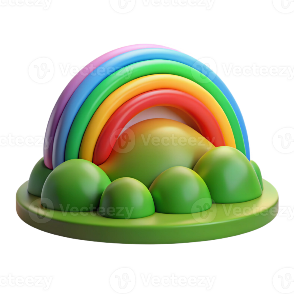 dramatic traditional A Vibrant Rainbow Arcing over a Lush high resolution png