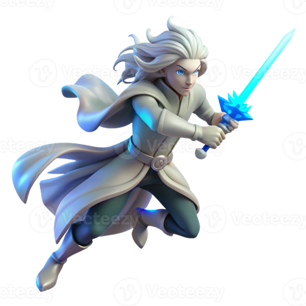 extraordinary rustic A Lone Ethereal Warrior with Flowing premium png