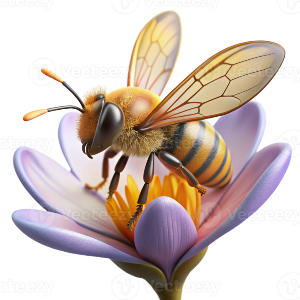 impressive modern A Close Up of a Bee Collecting Pollen professional png