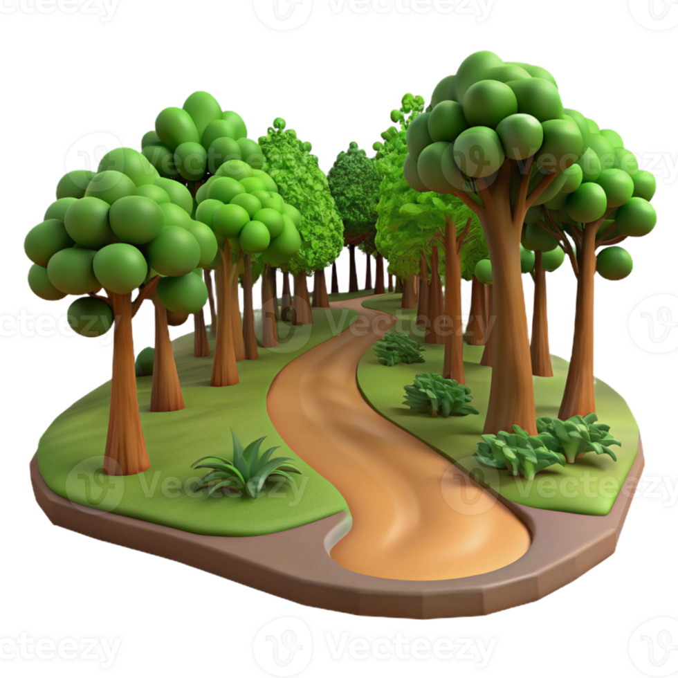 stunning artistic A Winding Dirt Path Through a Dense authentic png