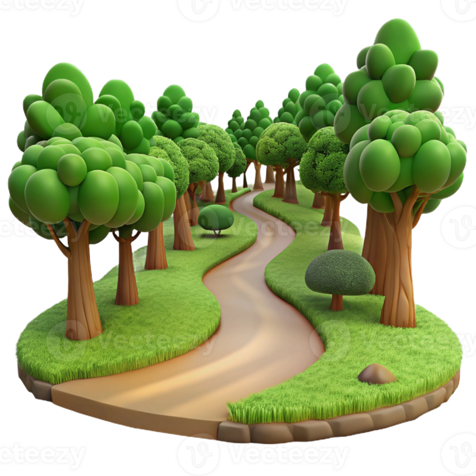vibrant contemporary A Winding Dirt Path Through a Dense 4K png
