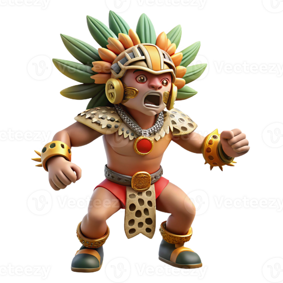 dramatic creative A Fierce Aztec Warrior Adorned with exclusive png