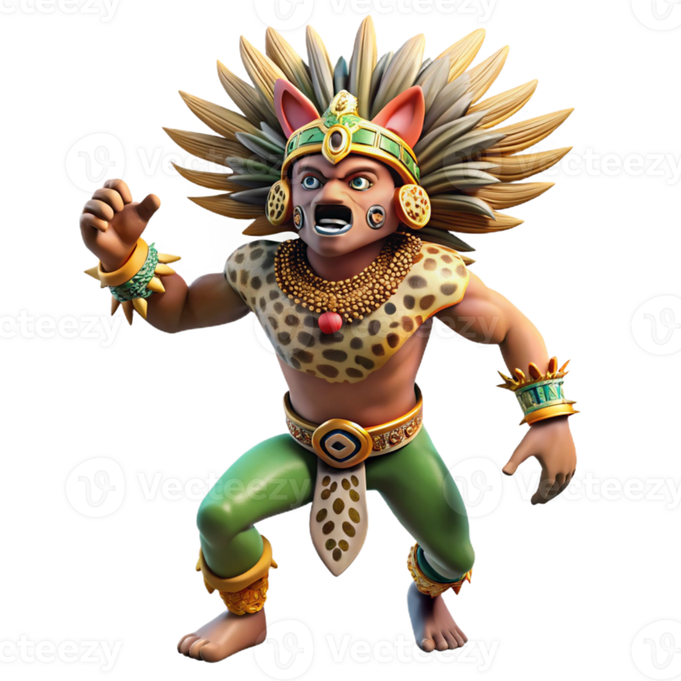 dramatic abstract A Fierce Aztec Warrior Adorned with high quality png
