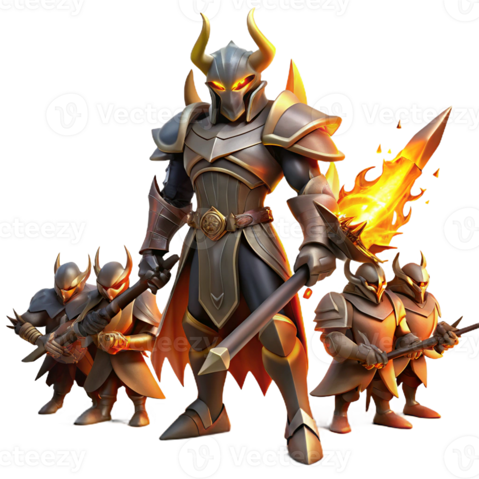 serene abstract A Powerful Armored Knight Wielding a 4K png