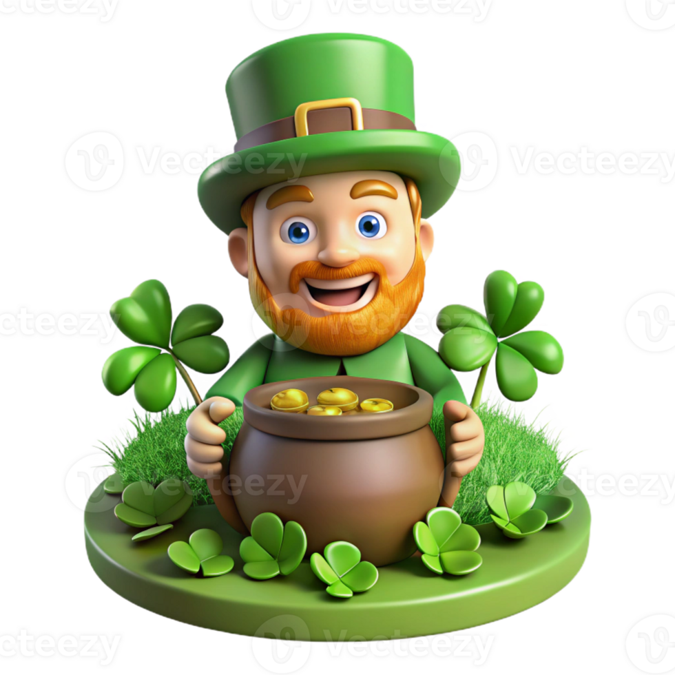 elegant vintage A Mischievous Irish Leprechaun with a professional png