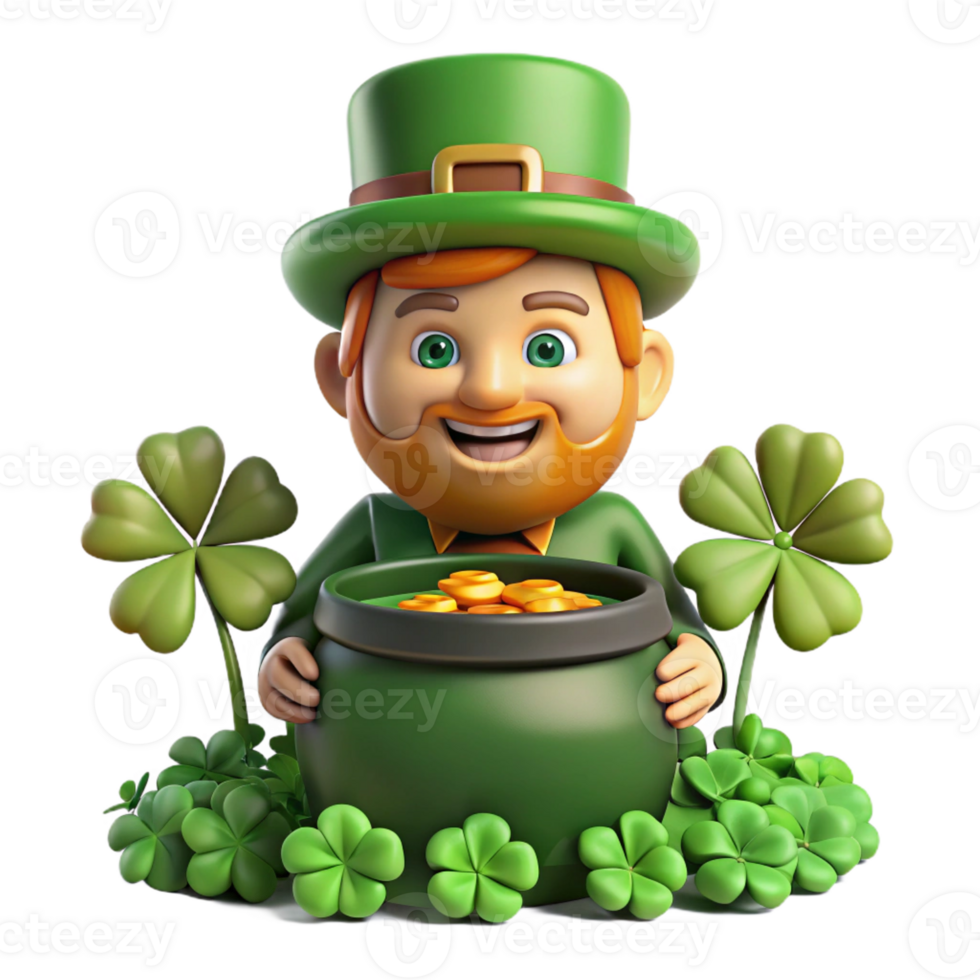 elegant rustic A Mischievous Irish Leprechaun with a high resolution png