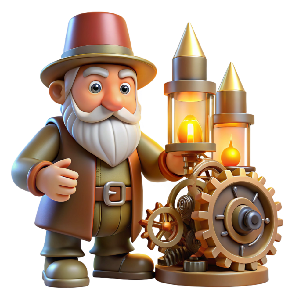stunning contemporary A Curious Gnome Tinkering with a Complex exclusive png