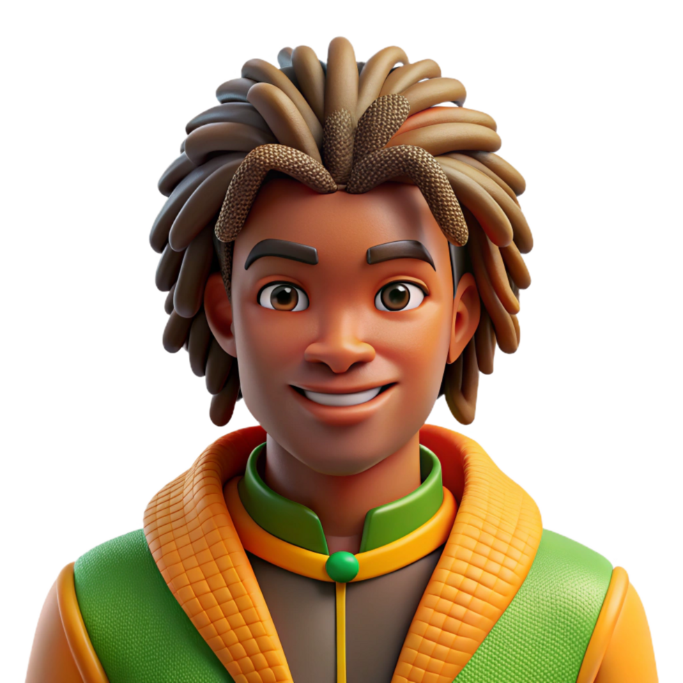 stunning rustic Portrait of a Young Man with Dreadlocks 4K png