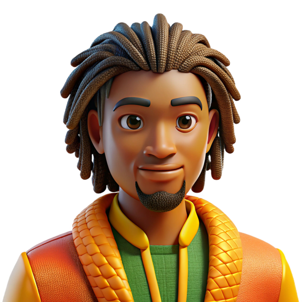 stunning artistic Portrait of a Young Man with Dreadlocks premium png