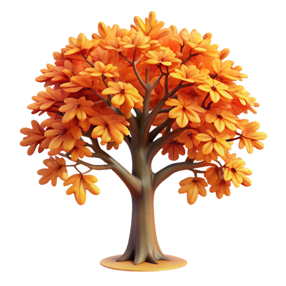 elegant rustic A Majestic Oak Tree in Full Autumn 4K png