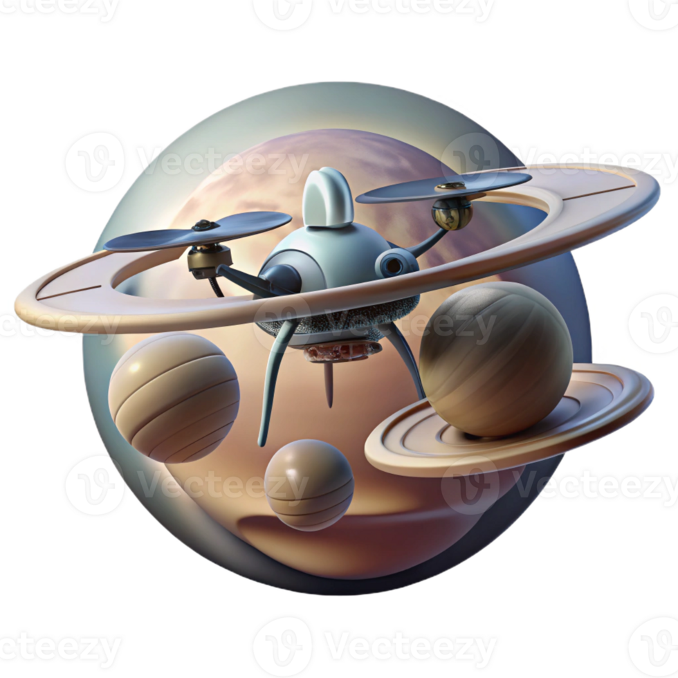 serene creative A Lone Hovering Drone Shaped Like a genuine png