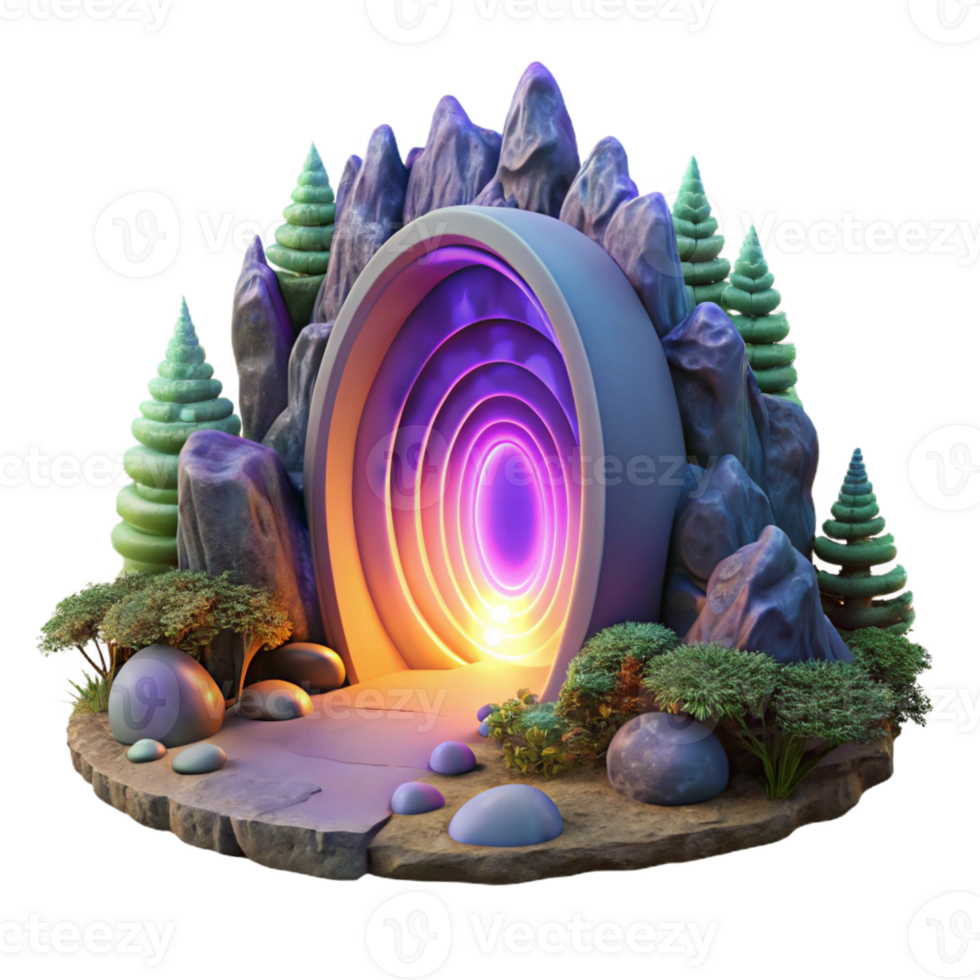 wonderful minimalist A Portal Swirling with Vibrant Colors high quality png