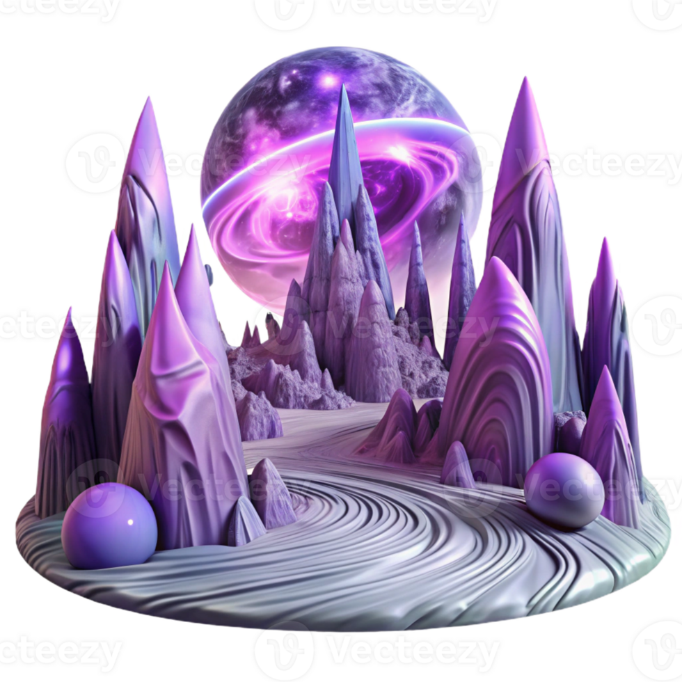 wonderful modern An Alien Landscape with Towering professional png
