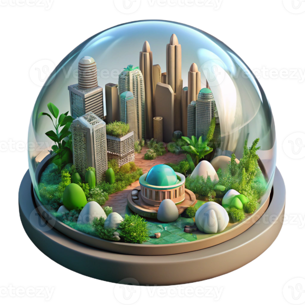 elegant minimalist A Futuristic City Built Inside a Giant premium png