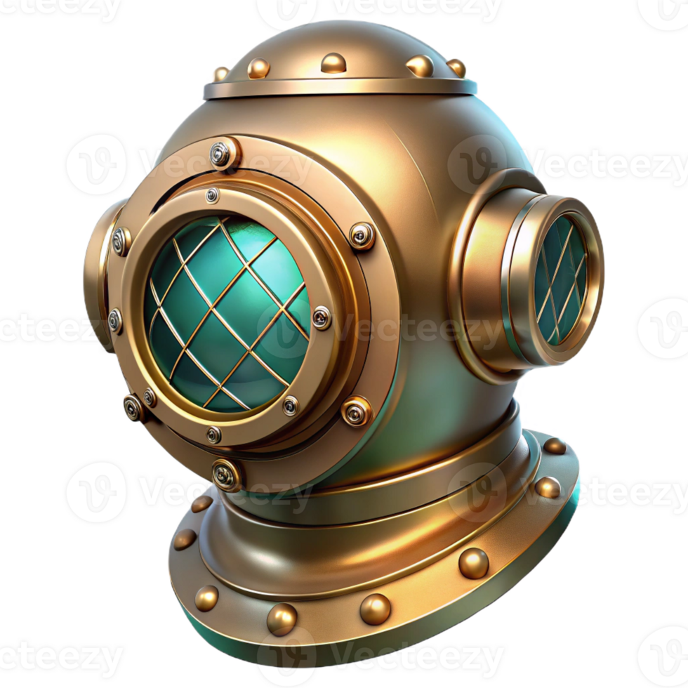 elegant traditional A Steampunk Diving Helmet with Intricate exclusive png