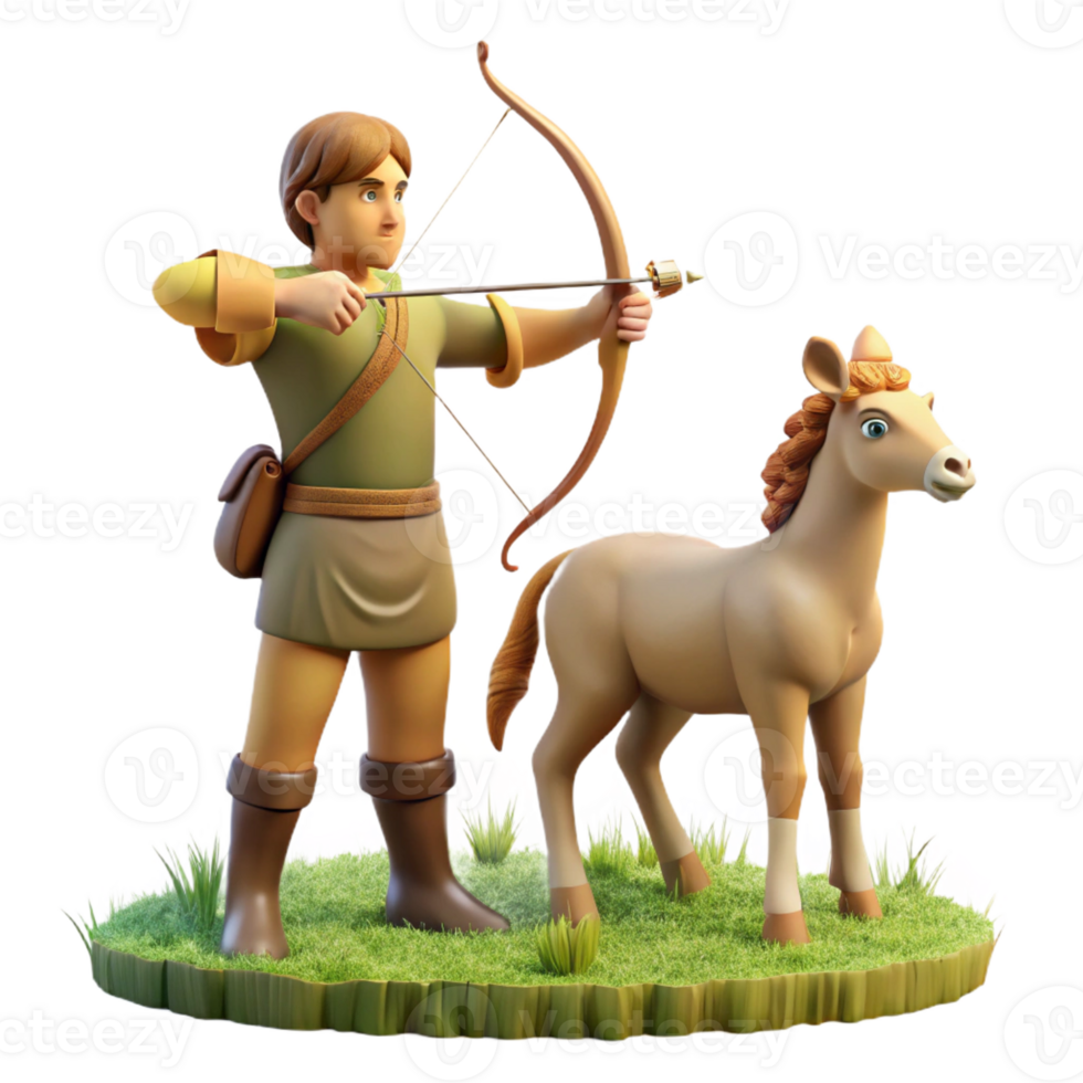 stunning modern A Wise Centaur Teaching Archery to a 4K png