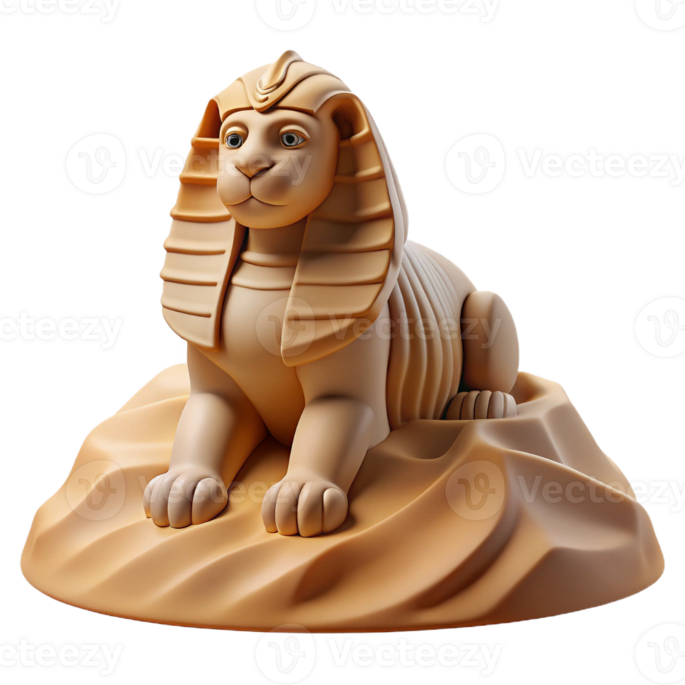 vibrant rustic A Stoic Sphinx Perched on a Desert Dune authentic png