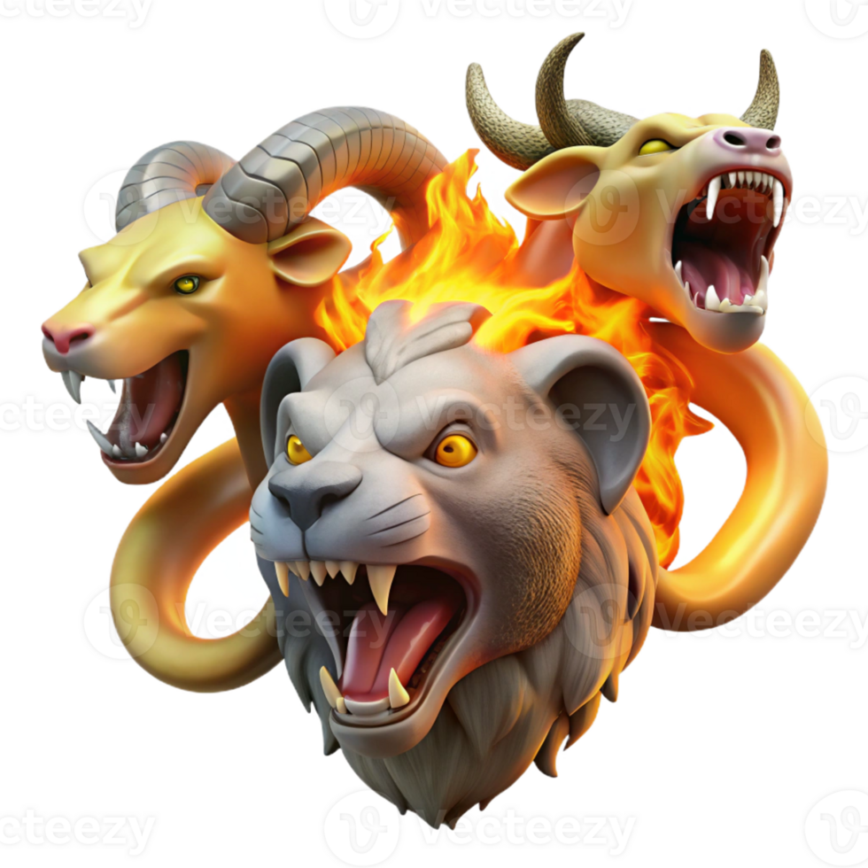 stunning traditional A Ferocious Chimera Breathing Fire Its high quality png