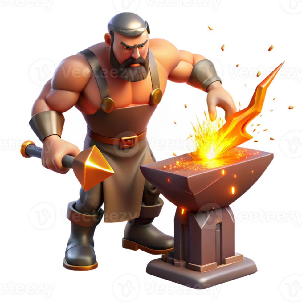 dramatic abstract A Powerful Cyclops Forging a Thunderbolt professional png