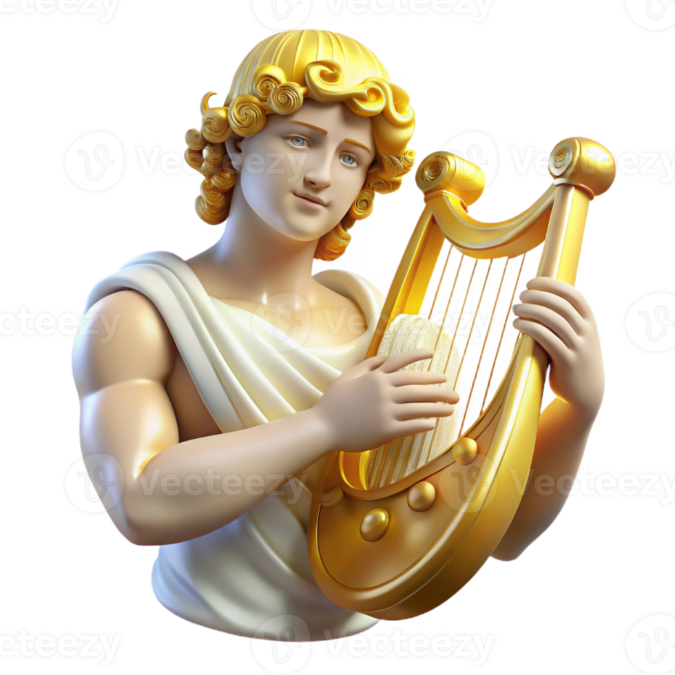 dramatic traditional A Radiant Apollo Playing a Golden Lyre premium png