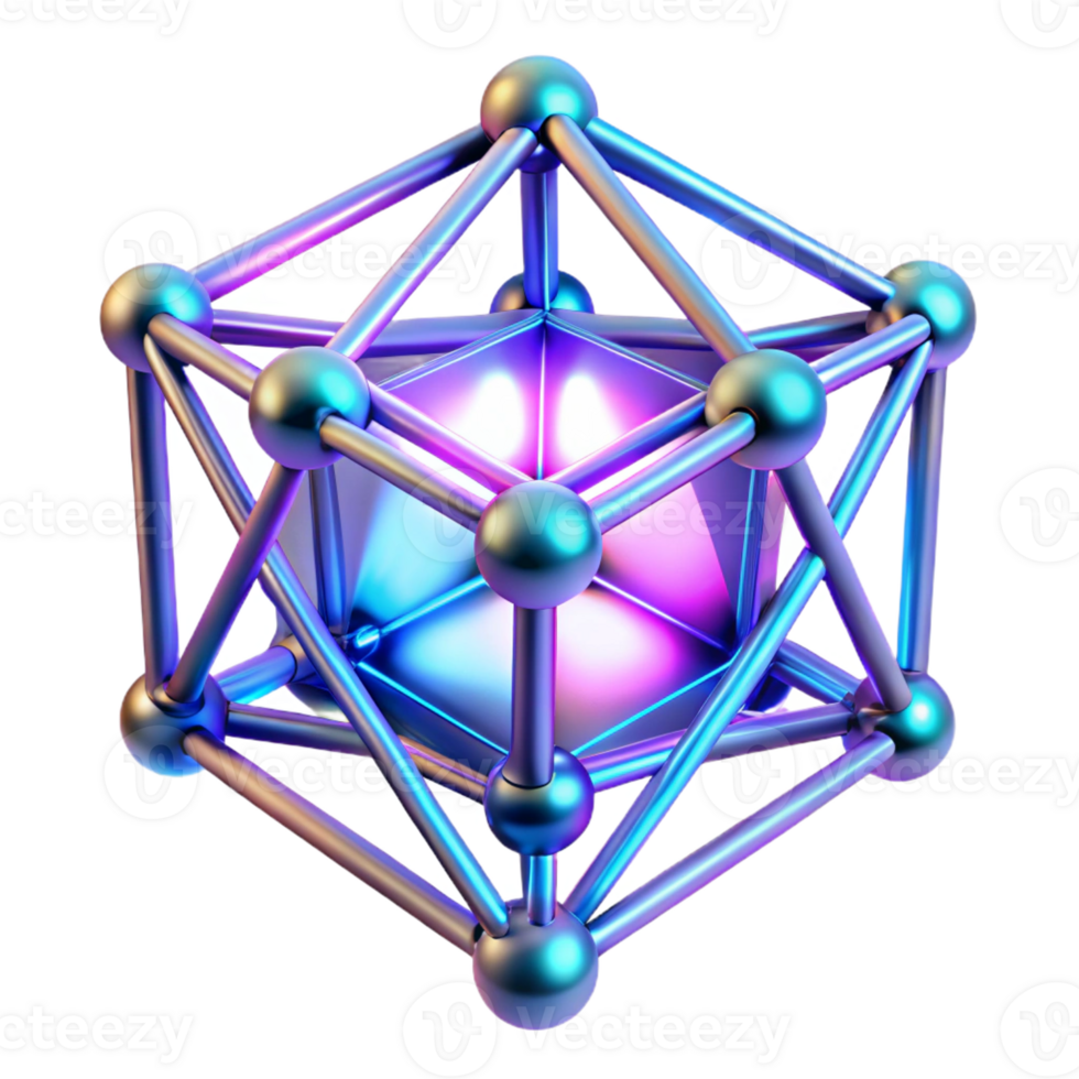 impressive contemporary A Network of Interconnected Glowing Neon premium png
