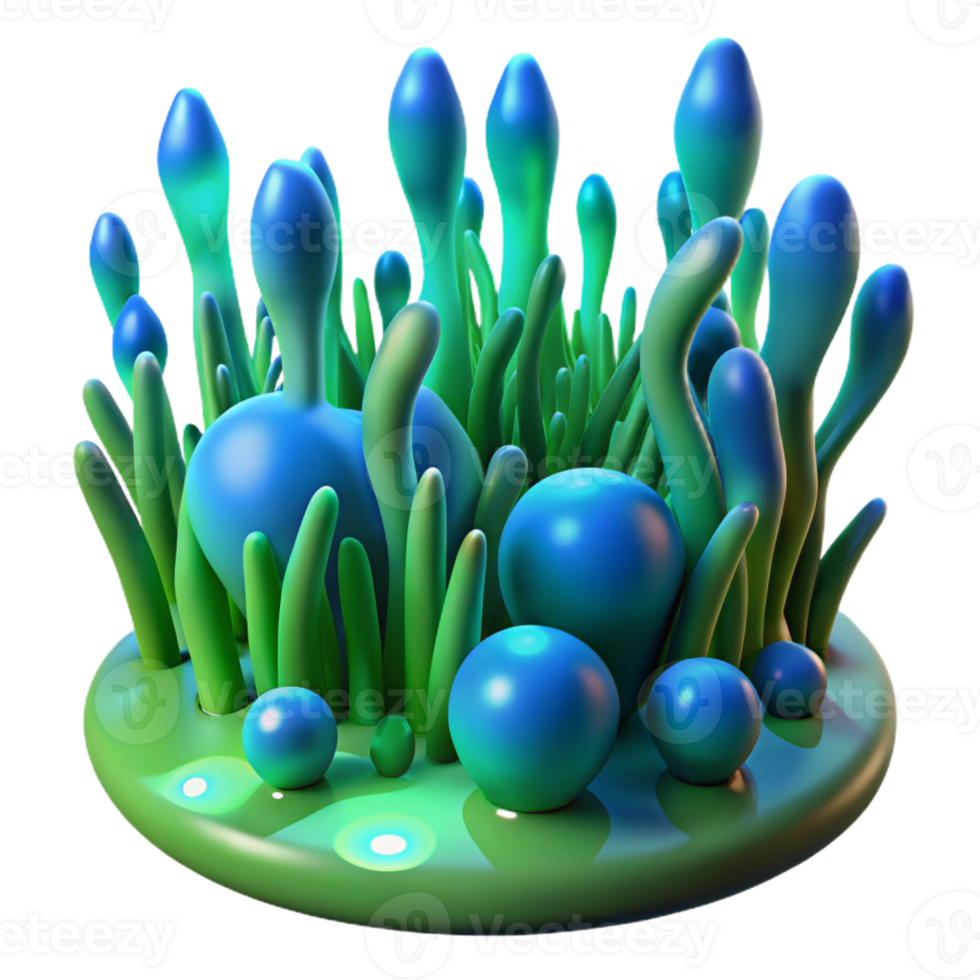 elegant vintage A Field of Pulsating Organic Shapes in authentic png
