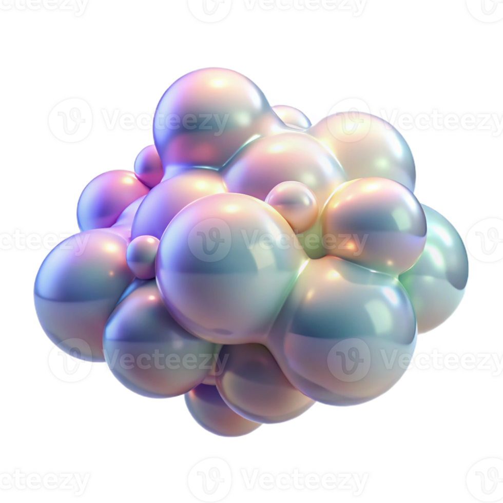 serene classic A Cloud of Iridescent Bubbles Floating 4K png