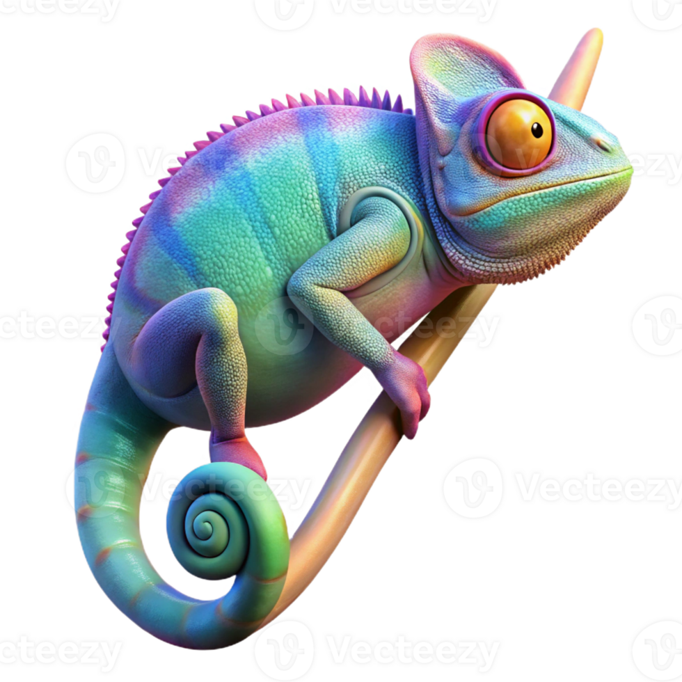 dramatic rustic A Vibrant Chameleon Clinging to a Vine original png