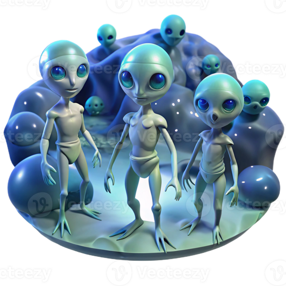 beautiful classic A Group of Alien Creatures with authentic png