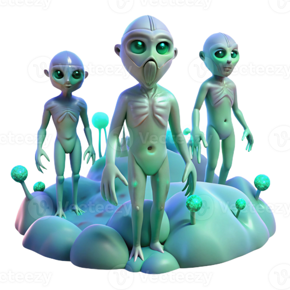 impressive modern A Group of Alien Creatures with professional png