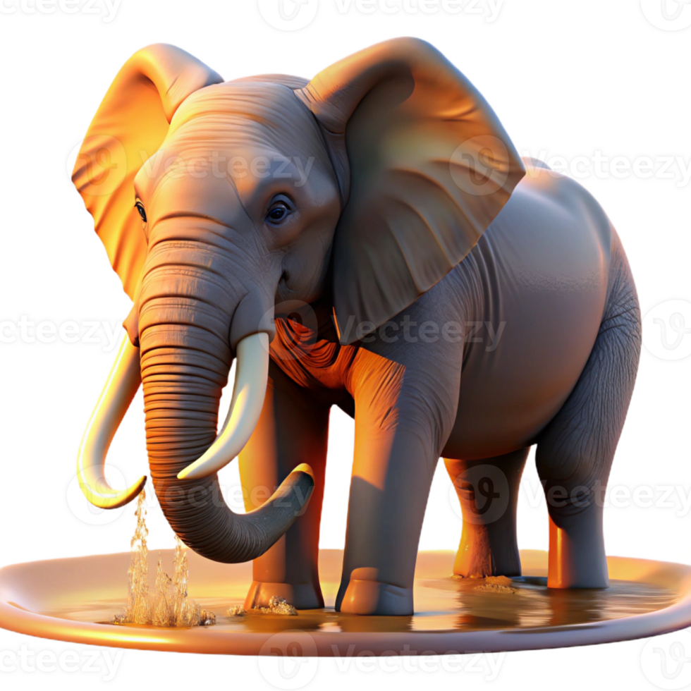 impressive artistic A Majestic African Elephant Drinking from professional png