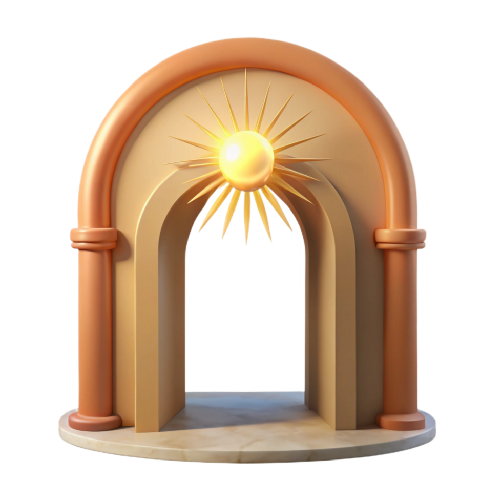 vibrant contemporary Bright Sunlight Through Archway Isolated premium png