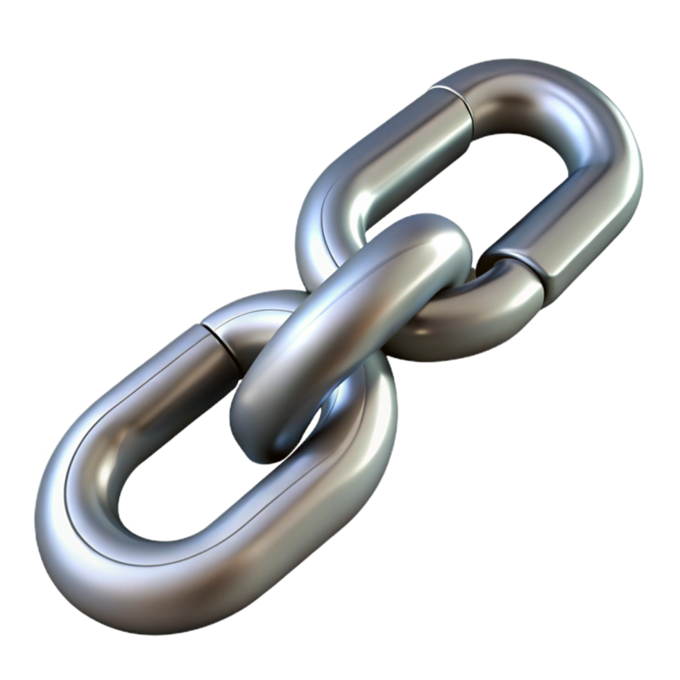 serene contemporary Broken Chain Link Transparent Background Metallic Sheen high resolution png