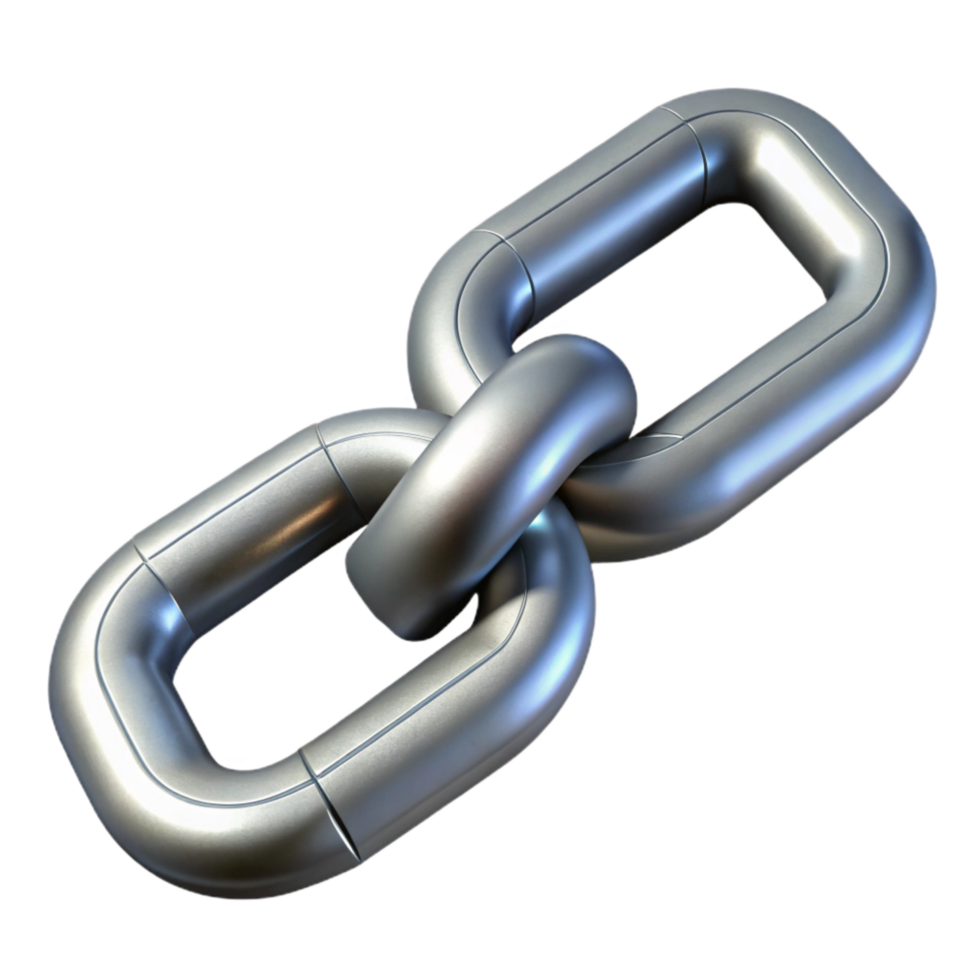 serene abstract Broken Chain Link Transparent Background Metallic Sheen professional png