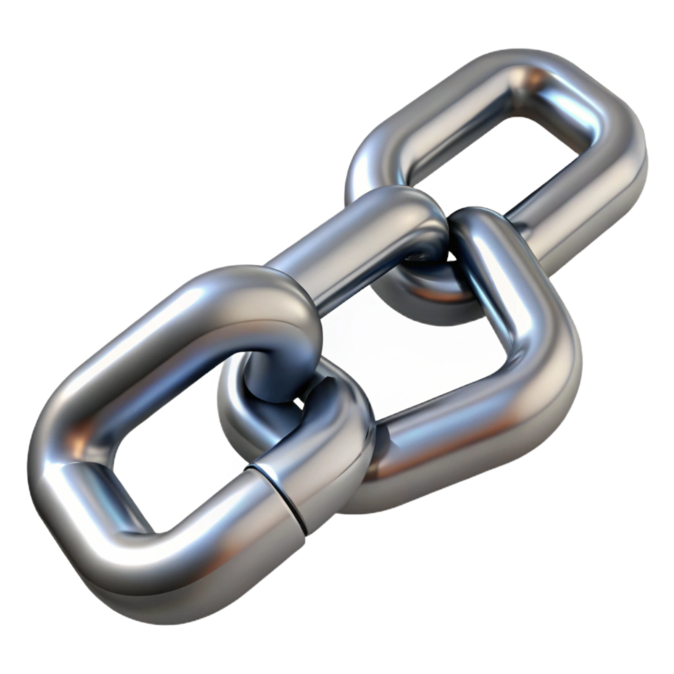 elegant abstract Broken Chain Link Transparent Background Metallic Sheen high quality png