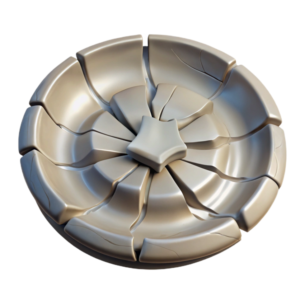 impressive creative Broken Ceramic Plate with Crack Detail Isolated high resolution png