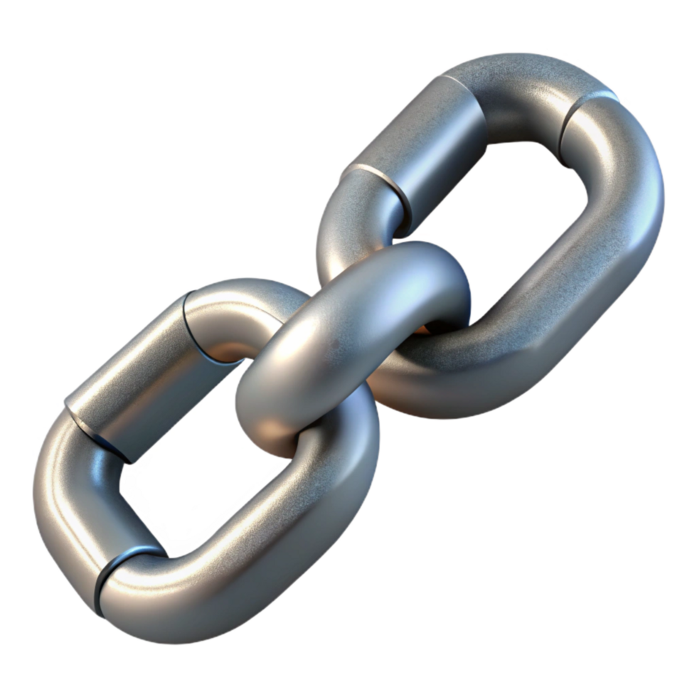 vibrant minimalist Broken Chain Link Transparent Background Metallic Sheen png