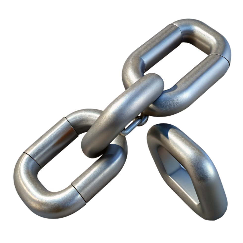 extraordinary modern Broken Chain Link Transparent Background Metallic Sheen high quality png