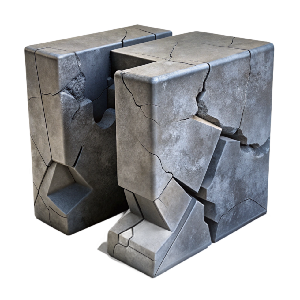 stunning classic Broken Concrete Wall Section with Dark Shadows Isolated original png